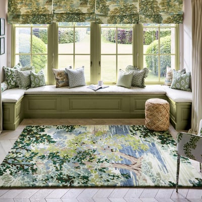 Tapis salon et chambre fait main en laine motif floral CANOPY UN AMOUR DE TAPIS