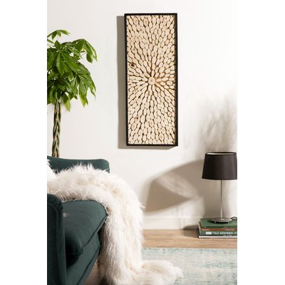 Décoration murale bois de teck graphique rectangle OTTAWA PIER IMPORT