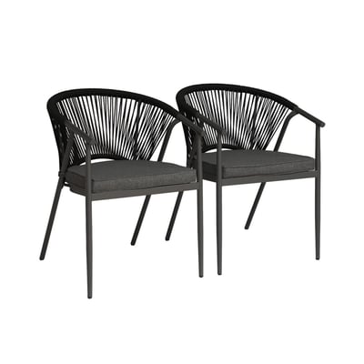 Fauteuil de jardin empilable acier et cordes (lot de 2) LIORA SWEEEK