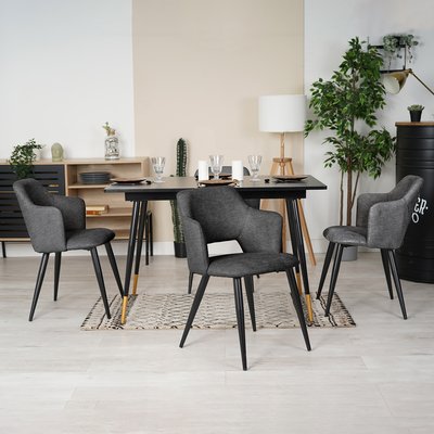 Table à manger extensible à allonge avec 4 chaises,WHALEN AKANJI MEUBLES COSY