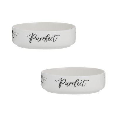 Purrfect Set Of 2 Cat Bowls 13X4cm MASON CASH