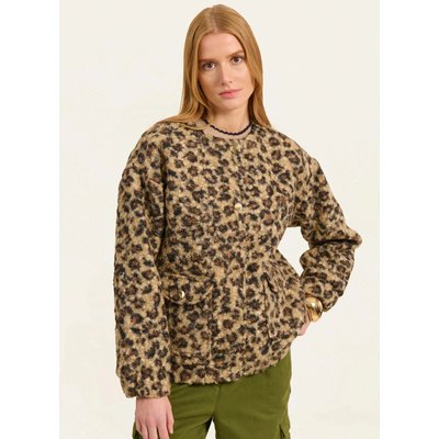 Veste peau lainée imprimé léopard VERSEAU NAF NAF