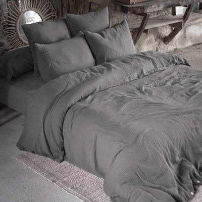 Parure de lit double gaze de coton TERRE DE NUIT