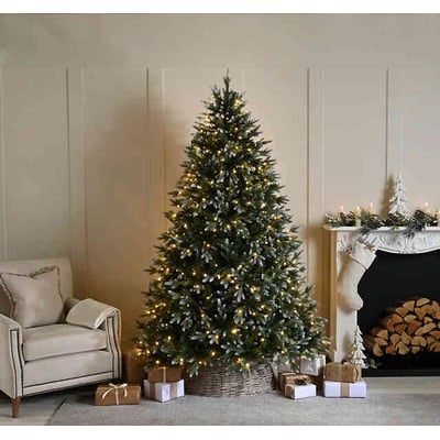 210cm Frosted Belvedere Pink Christmas Tree with LED Lights SO'HOME