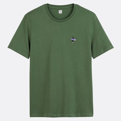 T-shirt col rond manches courtes brodé LA REDOUTE COLLECTIONS
