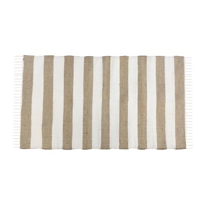 Tapis déco à rayures en jute et coton JAVA FUTURE HOME