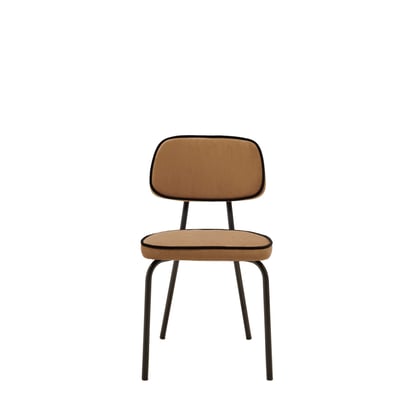 Chaise en Velours uni Dalila et passepoil noir YSABEAU MADURA
