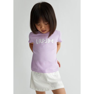 T-shirt en coton avec logo et strass LIU JO