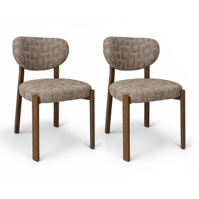 Lot de 2 chaises pied bois et tissu, SUZIE NOW'S HOME