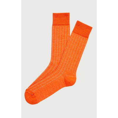 Chaussettes en laine et coton couleur unie Orange ARTHUR