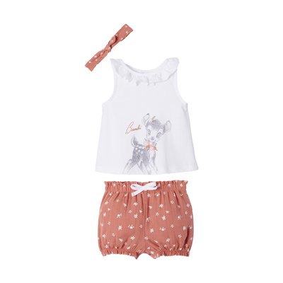 Ensemble Disney® Bambi 3 pièces T-shirt + bloomer + bandeau VERTBAUDET