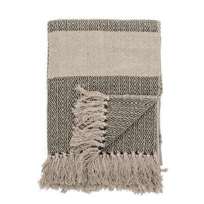 Plaid coton recyclé franges  FIDAN BLOOMINGVILLE