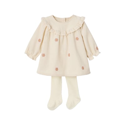 Ensemble robe et collants naissance VERTBAUDET