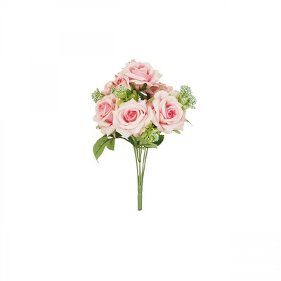 Bouquet artificiel de roses 32cm rose lot de 2 LIGNE DECO