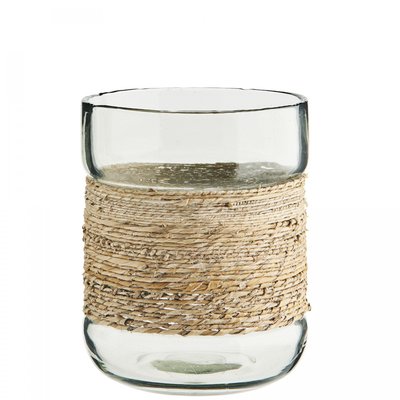 Vase en verre et fibre bambou MADAM STOLTZ