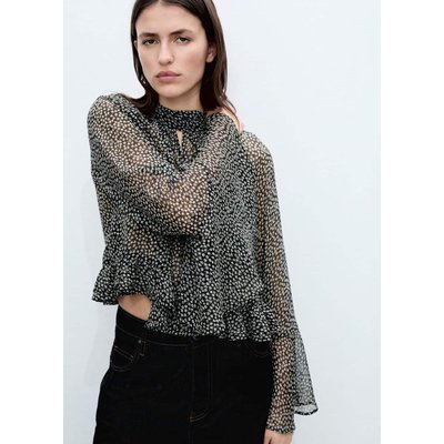 Blouse en imprimé fleuri volants MANGO