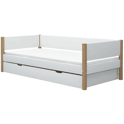 Banquette-lit avec lit gigogne effet bois FLEXA