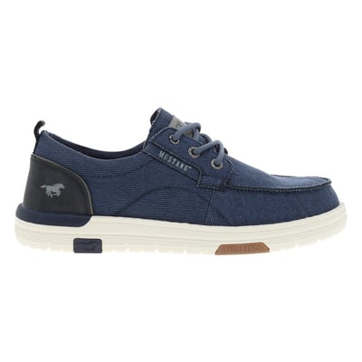Baskets bleus avec un talon plat et des lacets ronds tressés MUSTANG