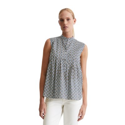 Blouse imprimée sans manches flared en voile de coton léger MARC O'POLO