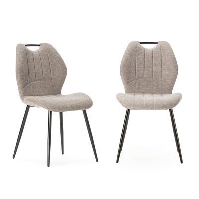Lot de 4 chaises en tissu avec pieds en métal noir L48 cm - MULI CALICOSY