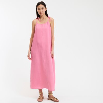 Vestido largo evasé de lino, made in France LA REDOUTE COLLECTIONS