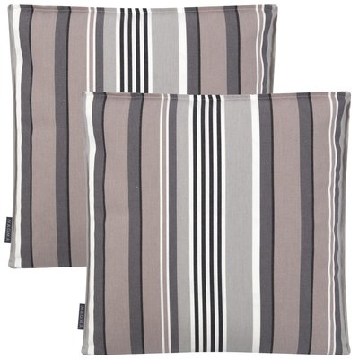 Housses de coussin d'extérieur forme Box rayées SAMOS-Lot de 2 MAGMA HEIMTEX