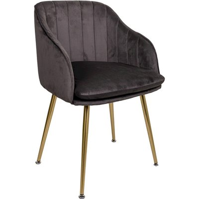 Chaise en velours  élégant pieds métal doré design RECOLLECTION