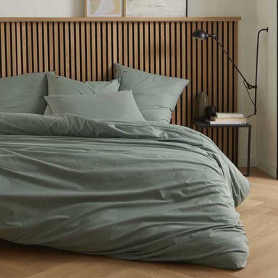 Housse de couette unie en coton bio, Made in France, CŒUR SAUGE A DEMAIN