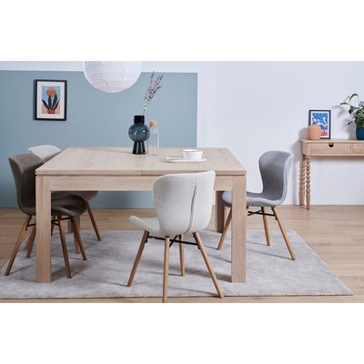 Table carrée extensible bois chêne clair massif L140/200 - BOSTON HELLIN, DEPUIS 1862