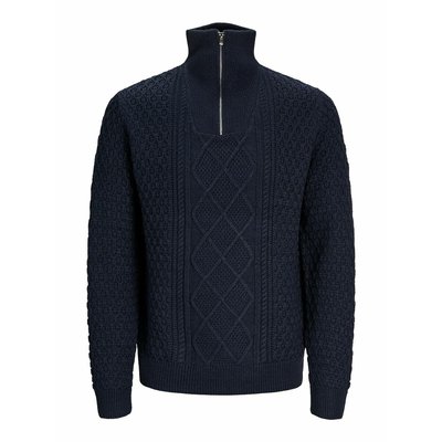 Pull col camionneur maille structurée zippé JACK & JONES
