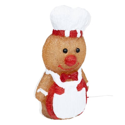 Forme acrylique extérieure pain d'épice solaire 25 LED fixes H28,5 cm FEERIC LIGHTS & CHRISTMAS