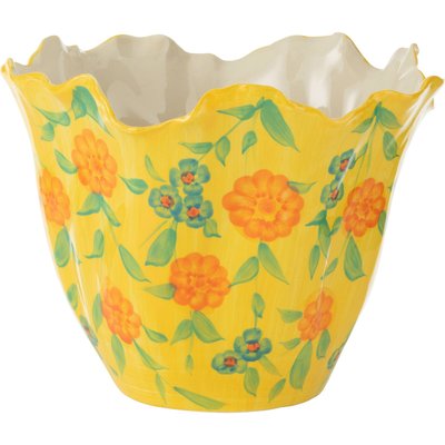Vase poterie  motif fleurs ambiance chaleureuse RECOLLECTION