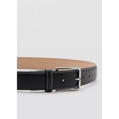 Ceinture cuir coutures contrastées MANGO MAN
