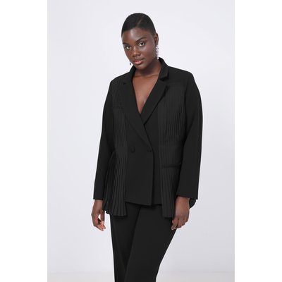 Veste tailleur unie avec plastron plissé JEAN-MARC PHILIPPE