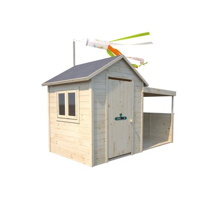 Cabane en bois pour enfants avec préau extérieur SARAH SOULET