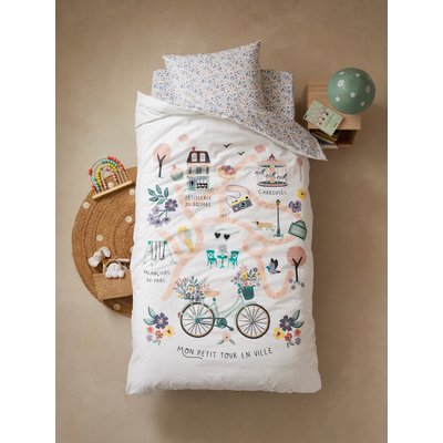 Parure housse de couette + taie d'oreiller enfant PLACE DU LILAS Oeko-Tex® VERTBAUDET