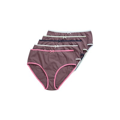 Culottes midi, liseré de couleur - lot de 5 ULLA POPKEN