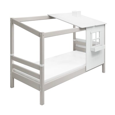 Lit simple avec Maison Classic en pin massif FLEXA