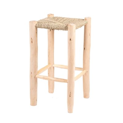 Tabouret de bar en bois et en corde MATOU HYDILE