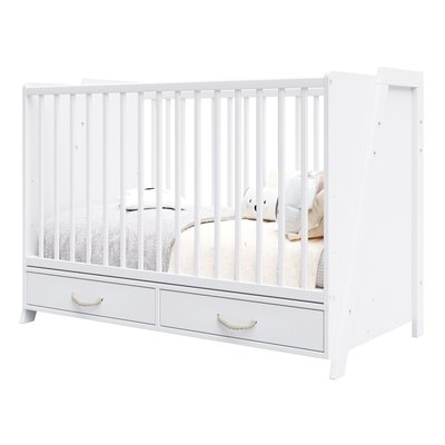 Lit bébé évolutif et Bureau 2 en 1- LIV - 120x60 cm - Blanc PREMIERS MOMENTS