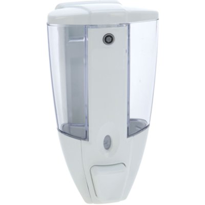 Distributeur de savon mural plastique blanc - 18x9x8cm WADIGA