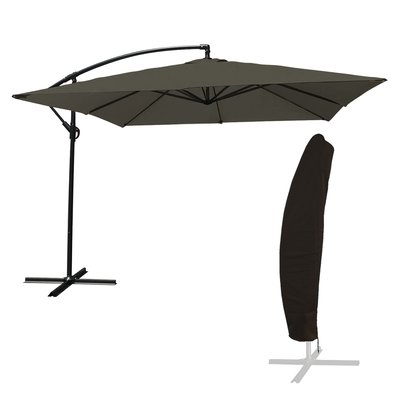 Parasol déporté et housse, 270x270cm, MOLOKAI HAPPY GARDEN
