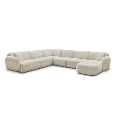 Canapé modulable 6 places en tissu chenille, ANDA BOBOCHIC