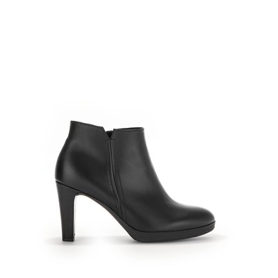 Bottines en cuir à talon décroché recouvert GABOR