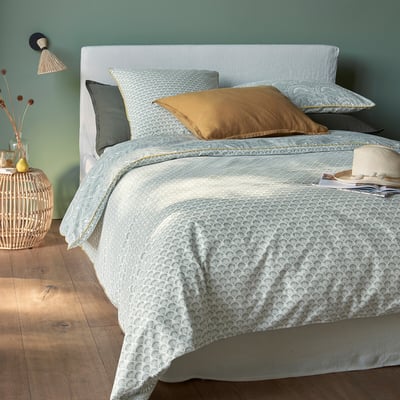 Housse de couette coton lavé Jaipur vert LA REDOUTE INTERIEURS