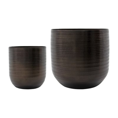 Lot de 2 cache-pots en aluminium Irene HOUSE DOCTOR