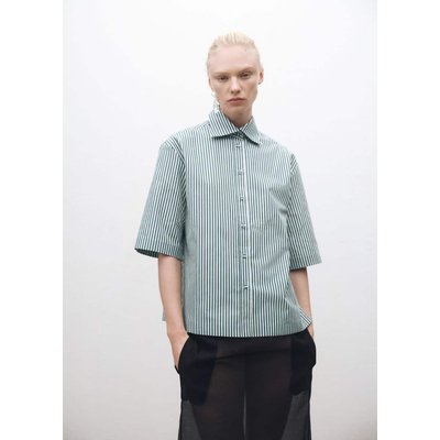Chemise rayures manches courtes coton MANGO