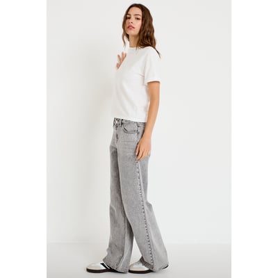 Jean wide leg taille basse strass CACHE CACHE