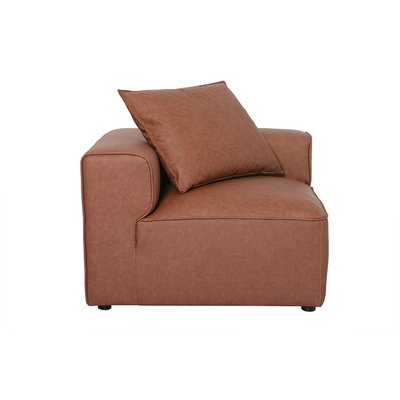 Module d'angle gauche pour canapé en cuir marron FERGUS MILIBOO