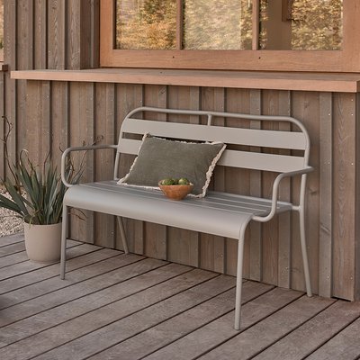 Banc de jardin en aluminium gris 118 cm  ZÉPHIR BERAH GETAH